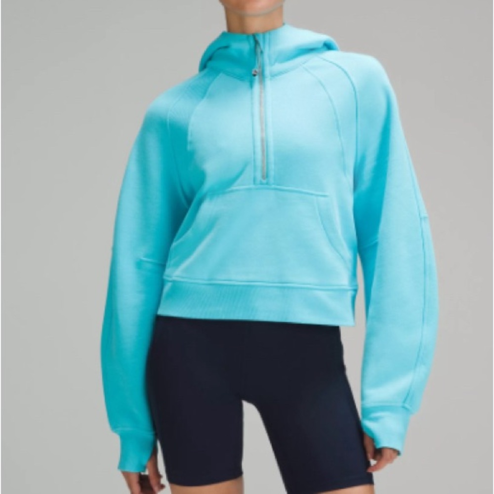 Lululemon Electric Turquoise Oversized Half Zip Scuba Sweatshirt XL/XXL